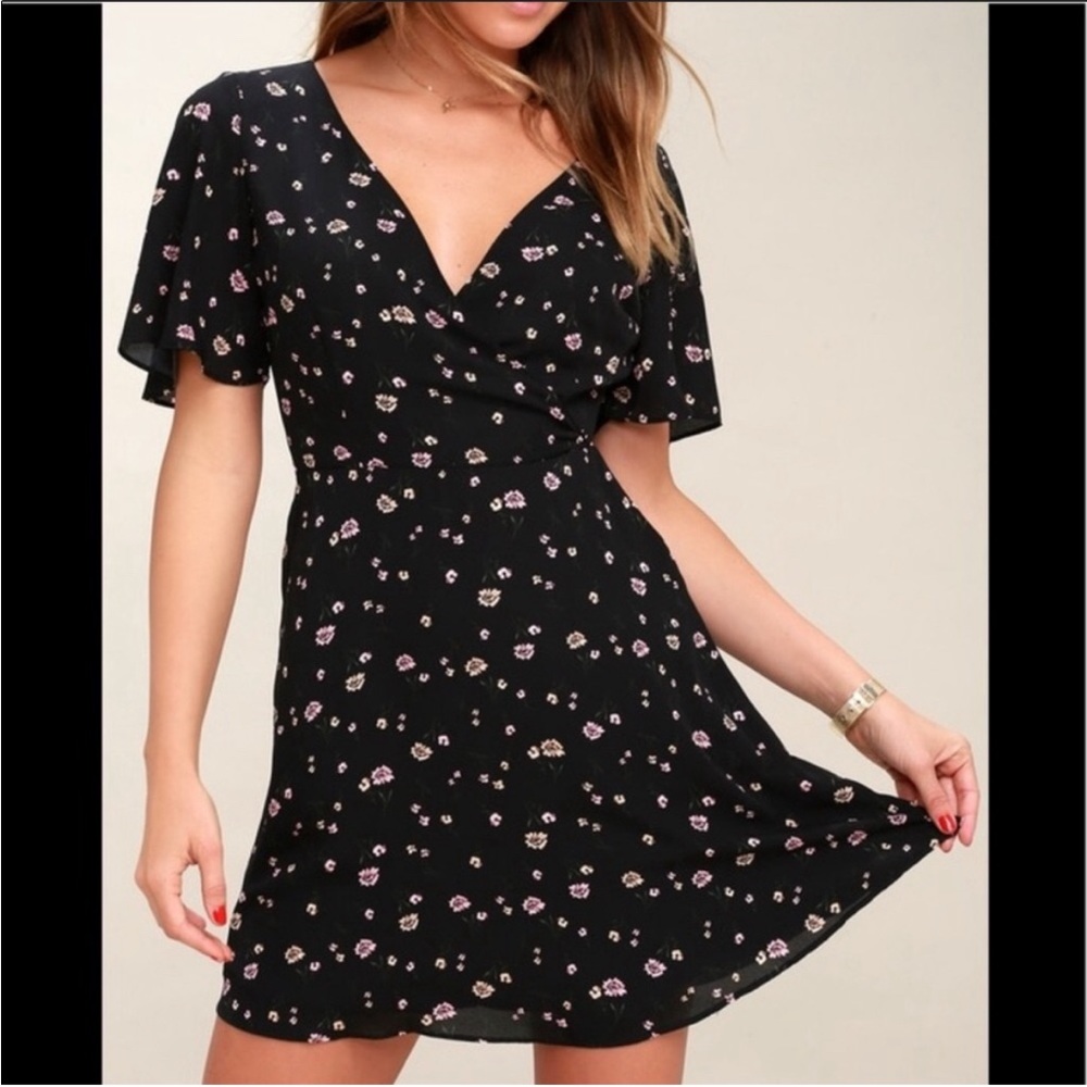 BB Dakota Faux Wrap Mini Dress
